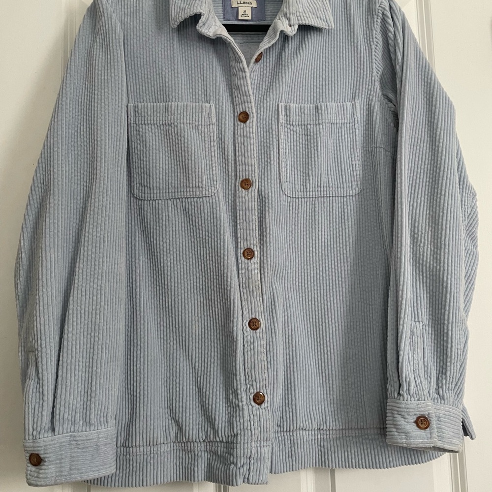 L.L. Bean Light Blue Corduroy Shirt Jacket